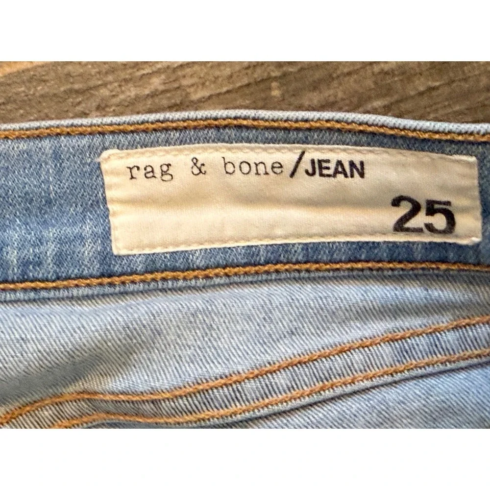 Rag & Bone Jean Capri Wiley Light Wash Raw Step Hem Slim Cropped Jeans Size 25